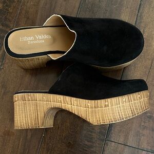 Ethan Valdes -Barcelona-Black Suede Slip-On Mule/Clog
